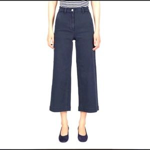 Everlane wide leg crop pants navy
